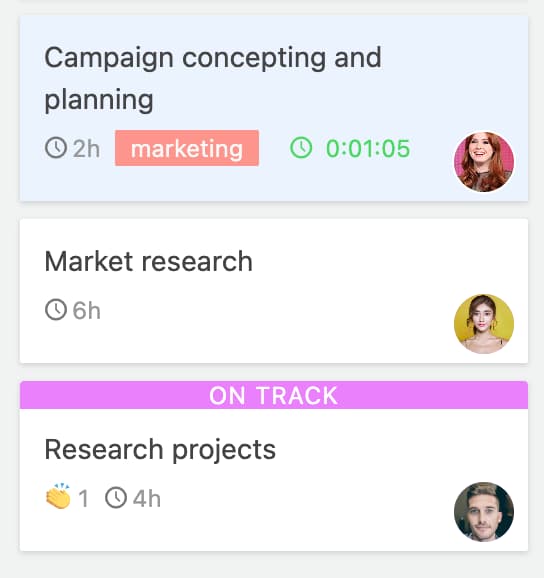 Time tracking timer for design projects