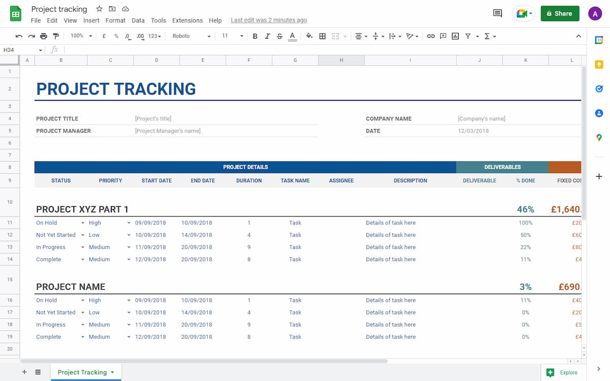 Airtable alternative Google Sheets
