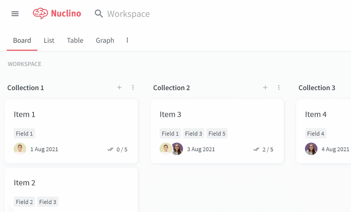 Airtable alternative Nucliono