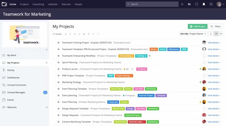 Microsoft Project alternative Teamwork