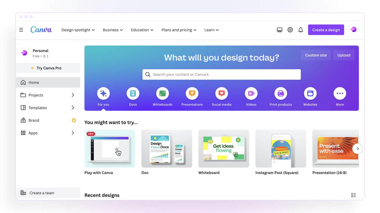 Canva interface